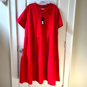 Red MISOOK tiered long dress! NEW XL